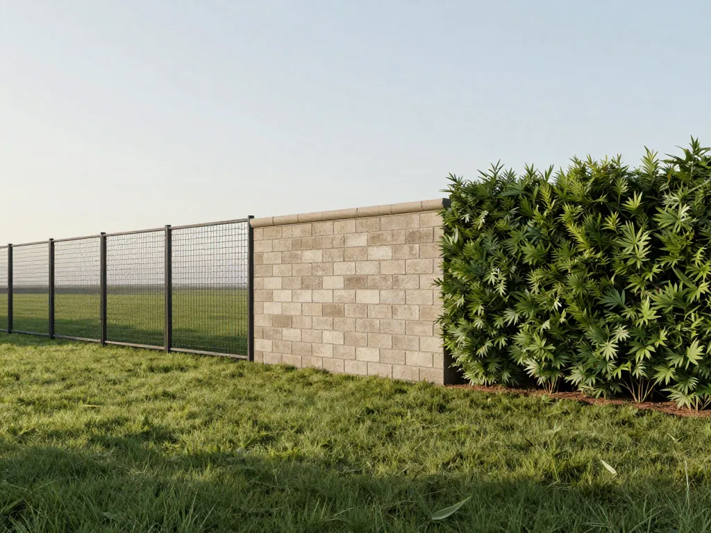 Clôture en retrait de la limite séparative, comparatif des types