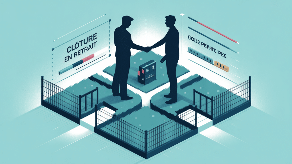 Clôture en retrait de la limite séparative, illustration guide