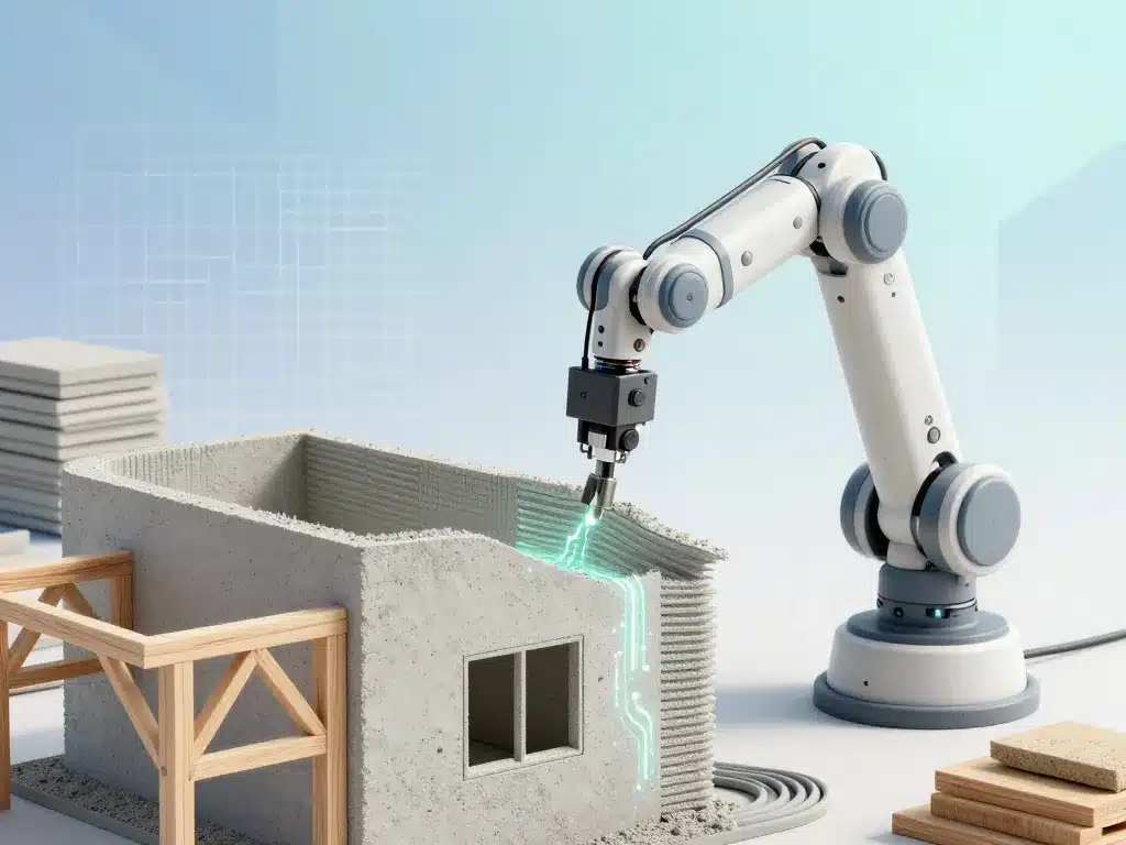 constructeur maison imprimante 3d robot imprimant murs béton