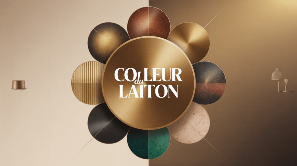 Illustration des nuances et finitions de la couleur du laiton