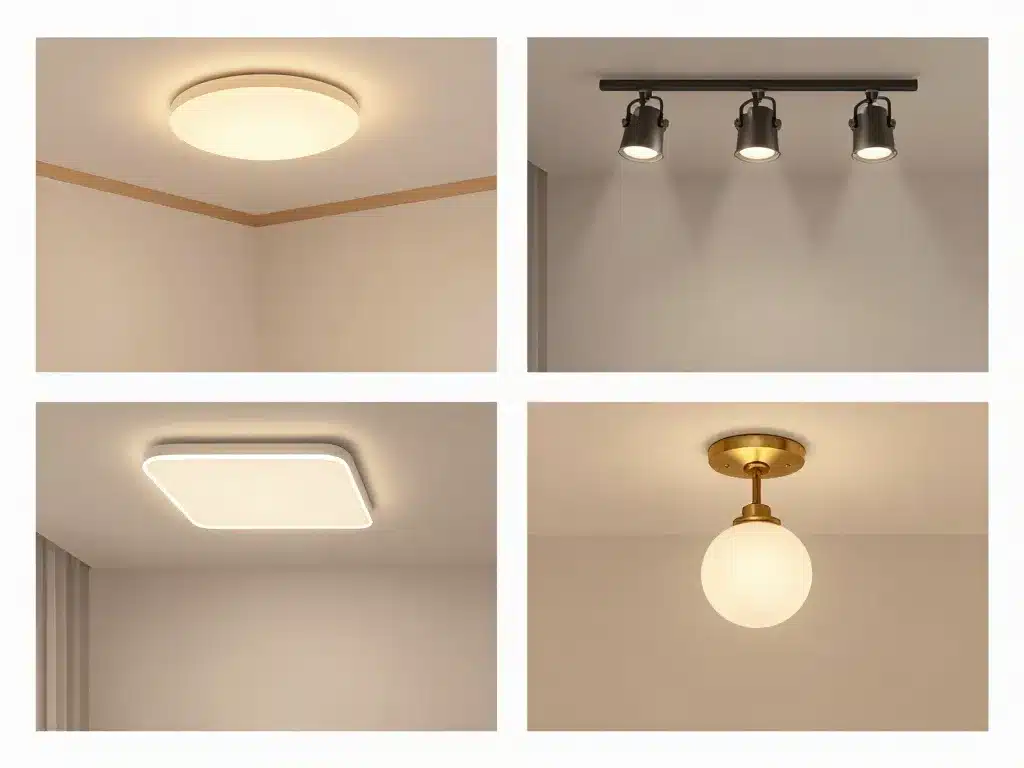 Illustration des styles d’eclairage pour plafond dans une pièce