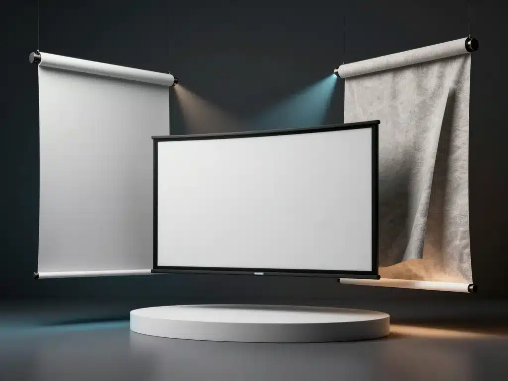 Visuel 3D ecran home cinema fixe motorise manuel toiles