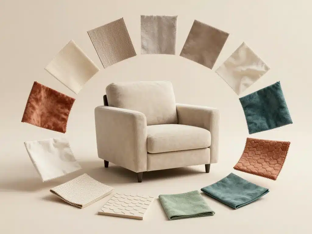 housse fauteuil cabriolet avec échantillons matières et couleurs