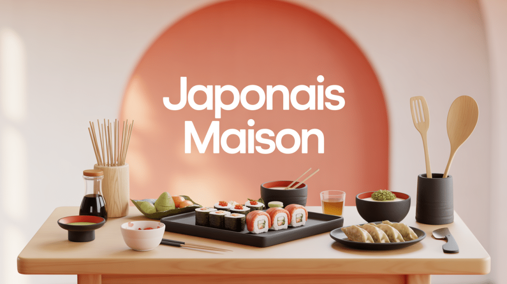 japonais maison : bol de riz, makis, donburi, miso, gyozas et condiments