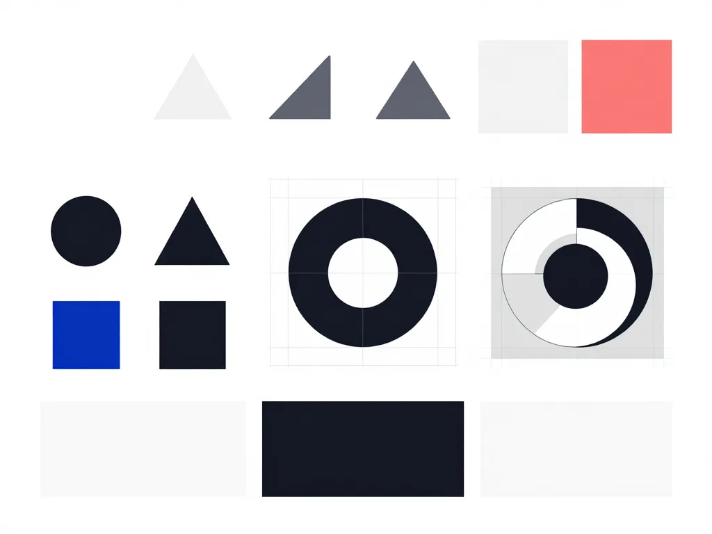 processus de création d’un logo abstrait, formes et couleurs