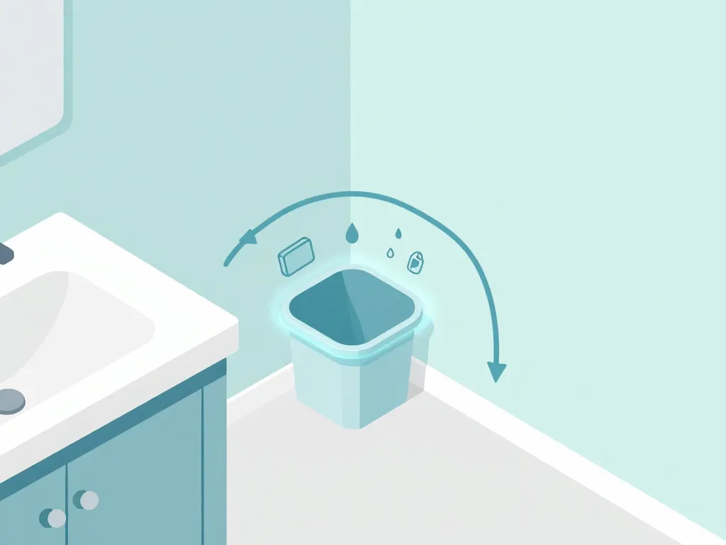 mini poubelle salle de bain schema placement nettoyage