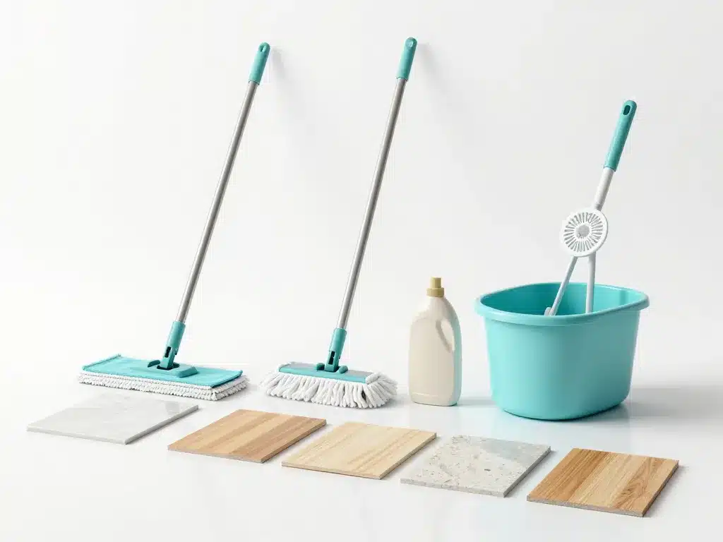 Outils pour passer la serpillère selon type de sol