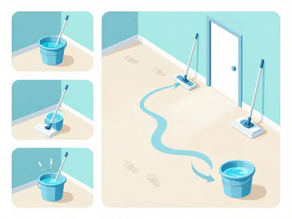 Technique en S pour passer la serpillère efficacement