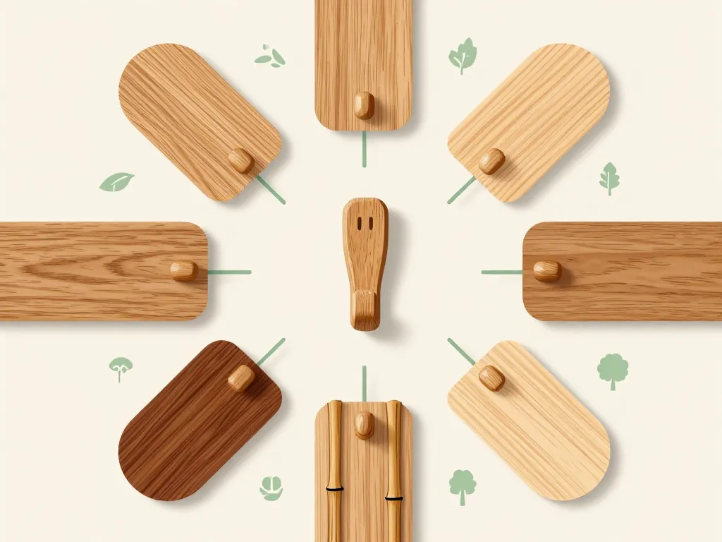 Comparatif essences et finitions patere bois