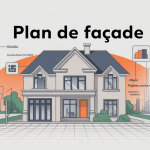 Illustration plan de facade pour permis et PLU