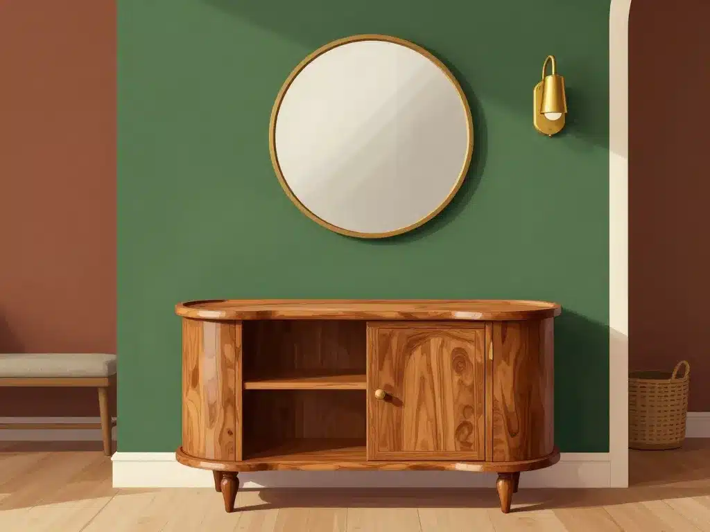 Entrée stylisée avec porte manteau vintage en bois courbé