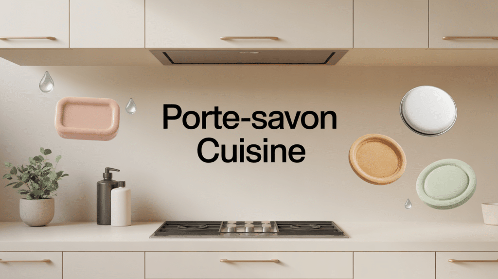 Illustration porte-savon cuisine types et évier moderne