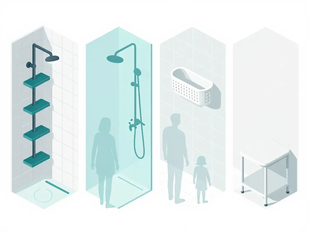 Serviteur de douche en 4 options pour différentes douches