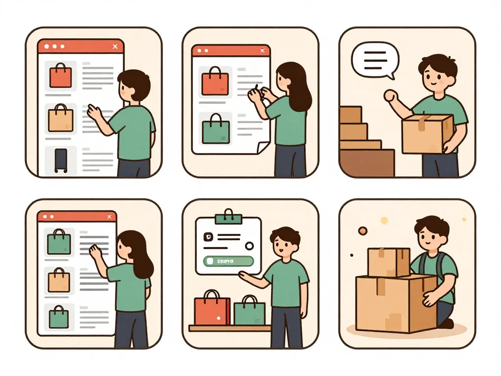 etapes commande akouashop parcours acheteur