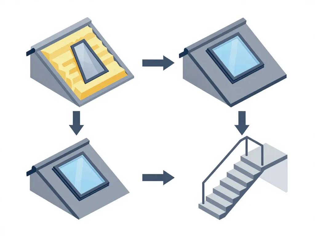 aménagement combles avant / après étapes rénovation