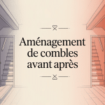 aménagement combles avant / après vue grenier transformé lumineux