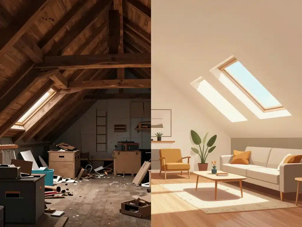 aménagement combles avant / après inspiration grenier avant après