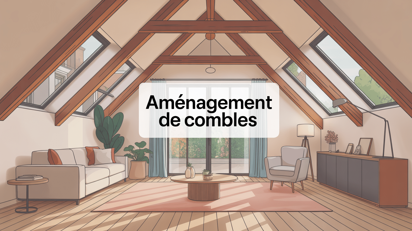 Vue d'un amenagement combles cout dans un espace lumineux moderne
