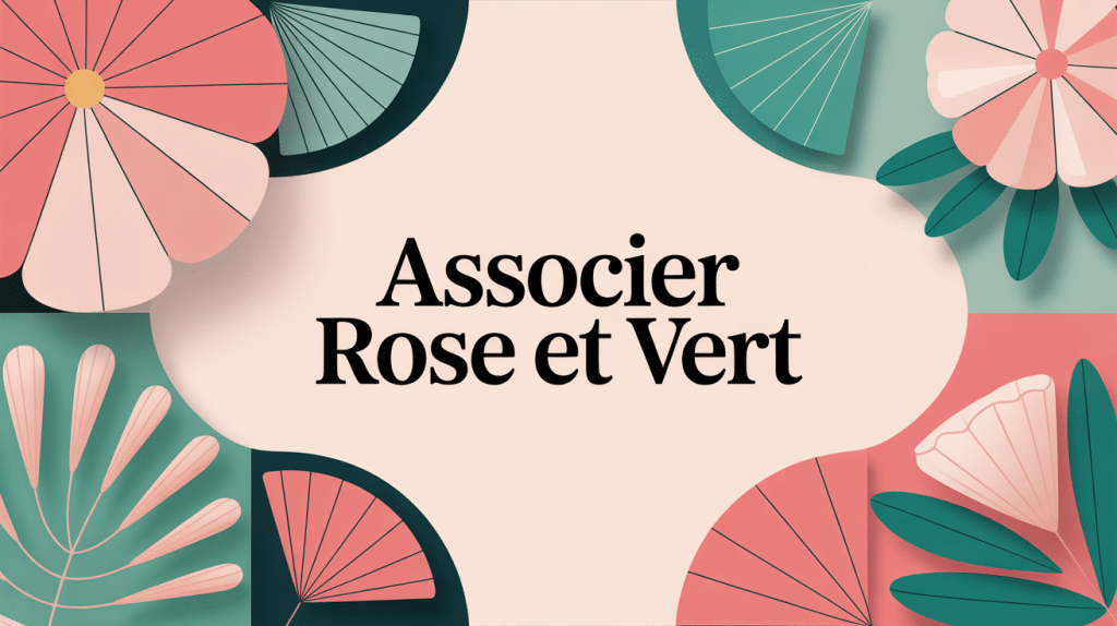 illustration rose et vert moderne déco mode graphisme