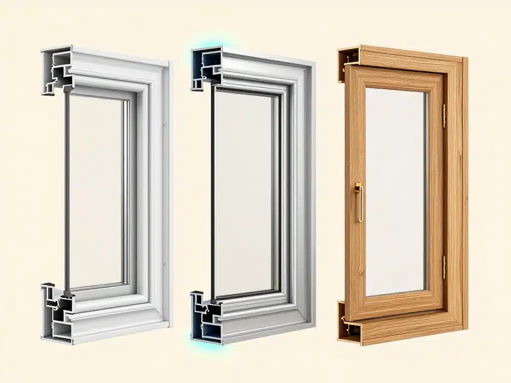 Schéma bow windows PVC aluminium bois SEO