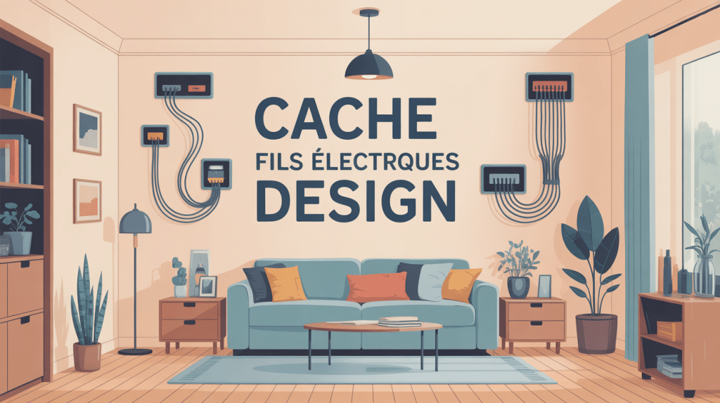 illustration cache fils electriques design dans une maison moderne