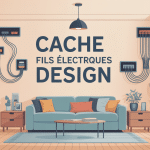 illustration cache fils electriques design dans une maison moderne
