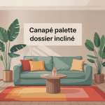 canapé palette dossier incliné dans salon moderne