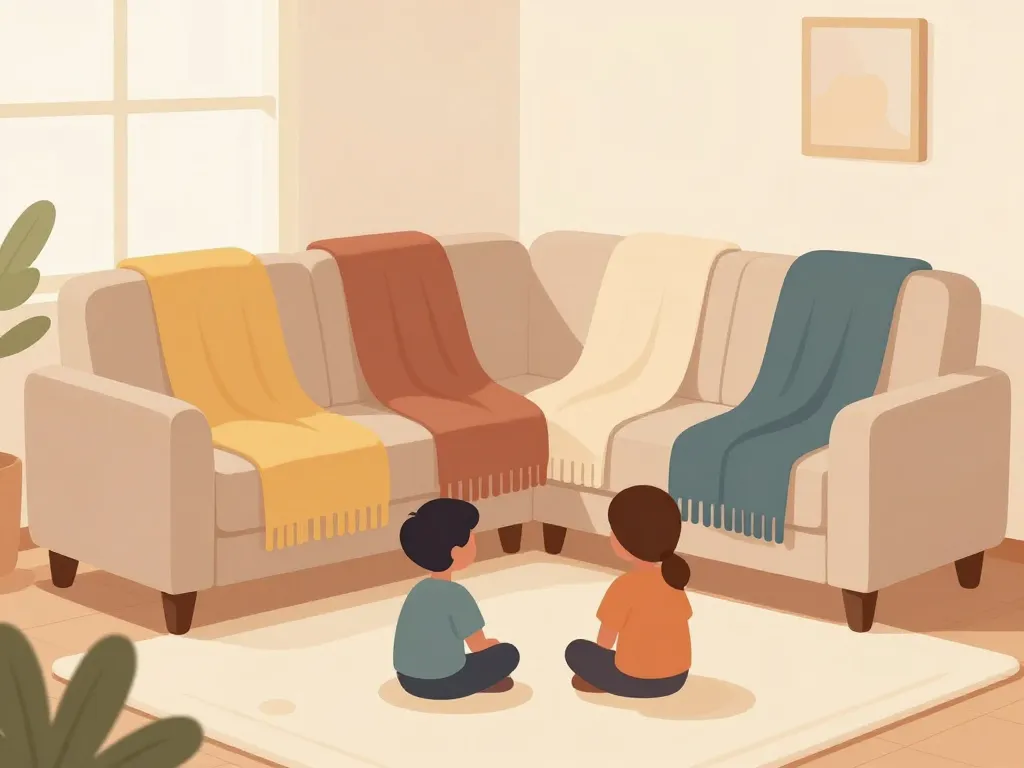 choix plaid canapé d'angle en usage famille