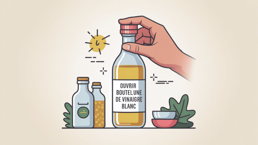 comment ouvrir une bouteille de vinaigre blanc en toute sécurité illustration