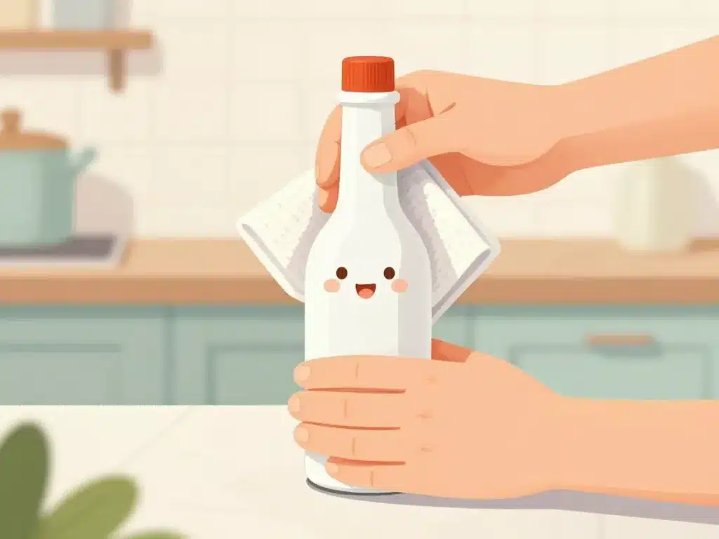 comment ouvrir une bouteille de vinaigre blanc astuces main torchon sécurité