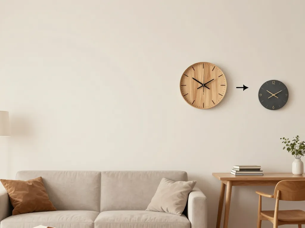 horloge murale design pour salon effet décoratif