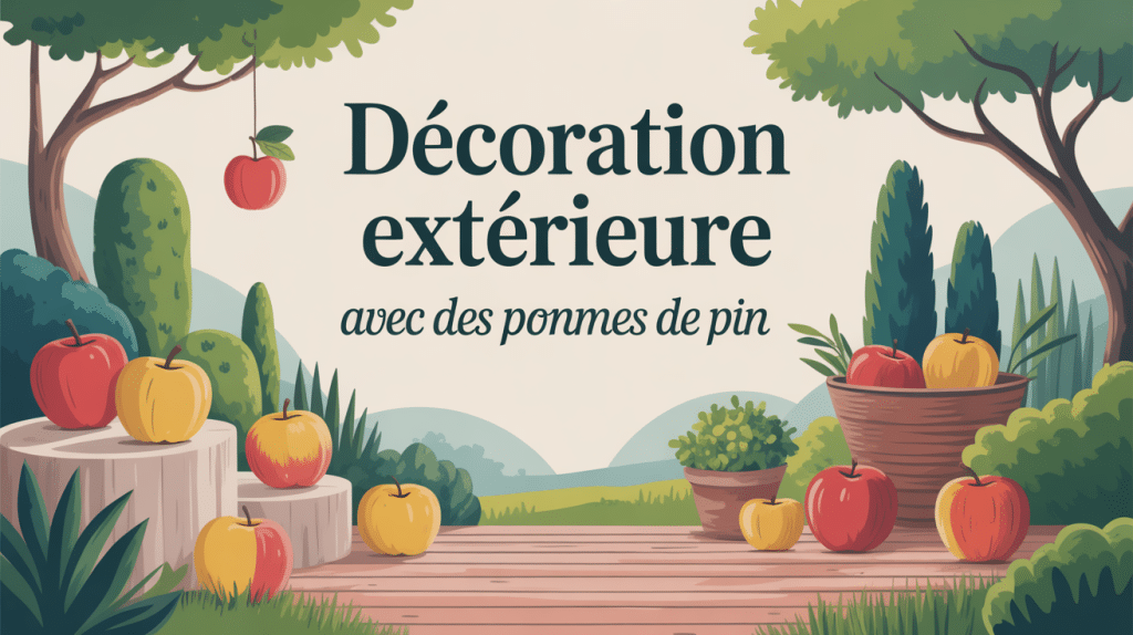 deco pomme de pin pour l'extérieur ambiance jardin