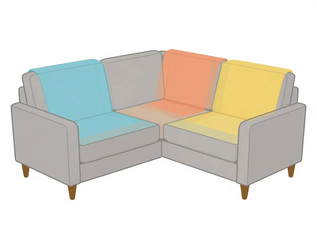 dimensions plaid canapé d'angle illustration diagramme