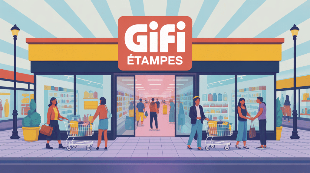 Façade magasin Gifi Etampes avec clients