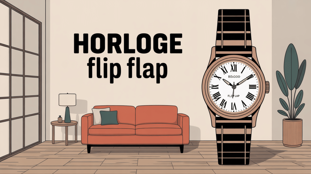 illustration horloge flip flap déco design