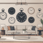 horloge murale design pour salon décor moderne illustration