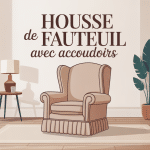 illustration housse fauteuil accoudoir dans salon lumineux