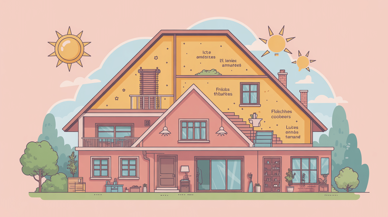 Illustration isolation des combles aménageables coupe toiture rénovée