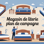 magasin literie plan de campagne, illustration vectorielle sommeil