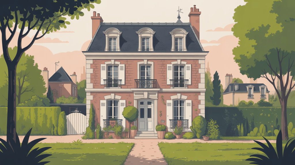 maison en meulière typique charme façade pierre et jardin