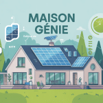 Illustration concept maison génie moderne écologique