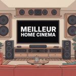 illustration choix meilleur home cinema dans un salon élégant