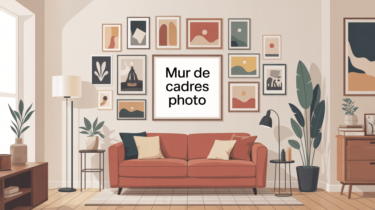 Mur cadre photo moderne et créatif illustration