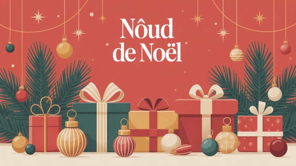 Illustration de paquets cadeaux décorés de noeud noel élégants