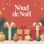 Illustration de paquets cadeaux décorés de noeud noel élégants