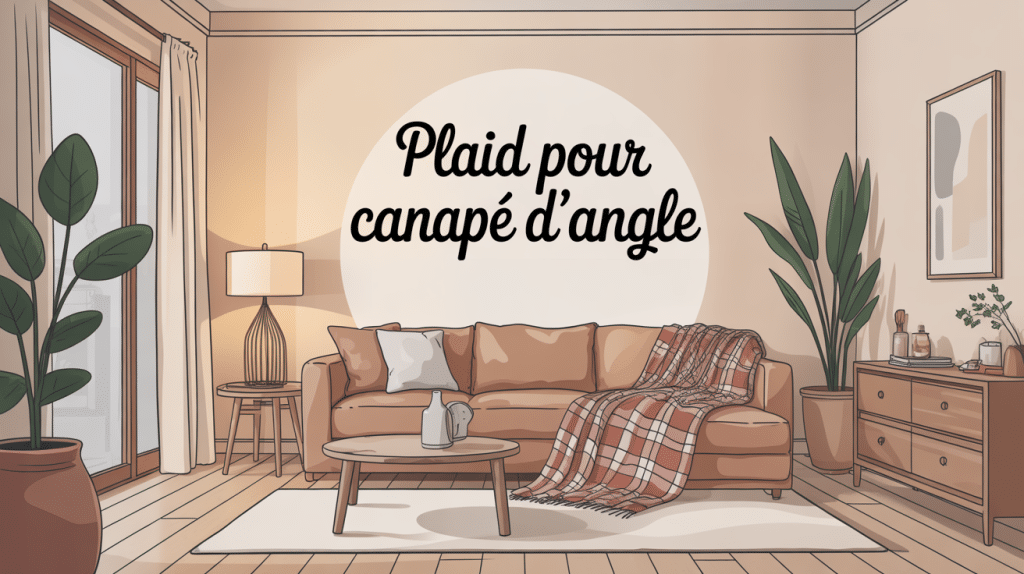 plaid pour canapé d'angle illustration salon