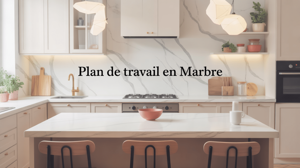 budget prix plan de travail marbre cuisine élégante