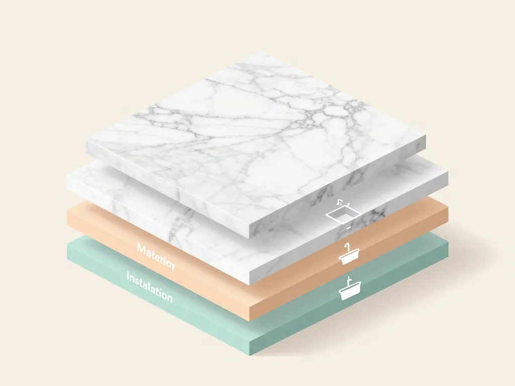 schéma prix plan de travail marbre coût installation