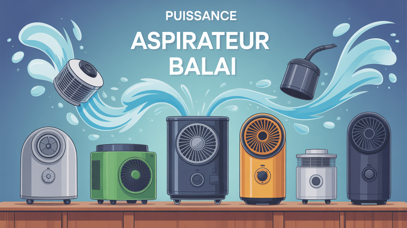 illustration puissance aspirateur balai moderne flux d'air