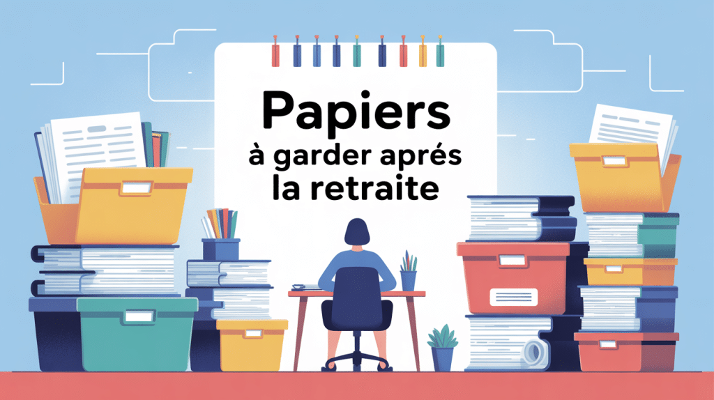 illustration organisation des papiers à la retraite